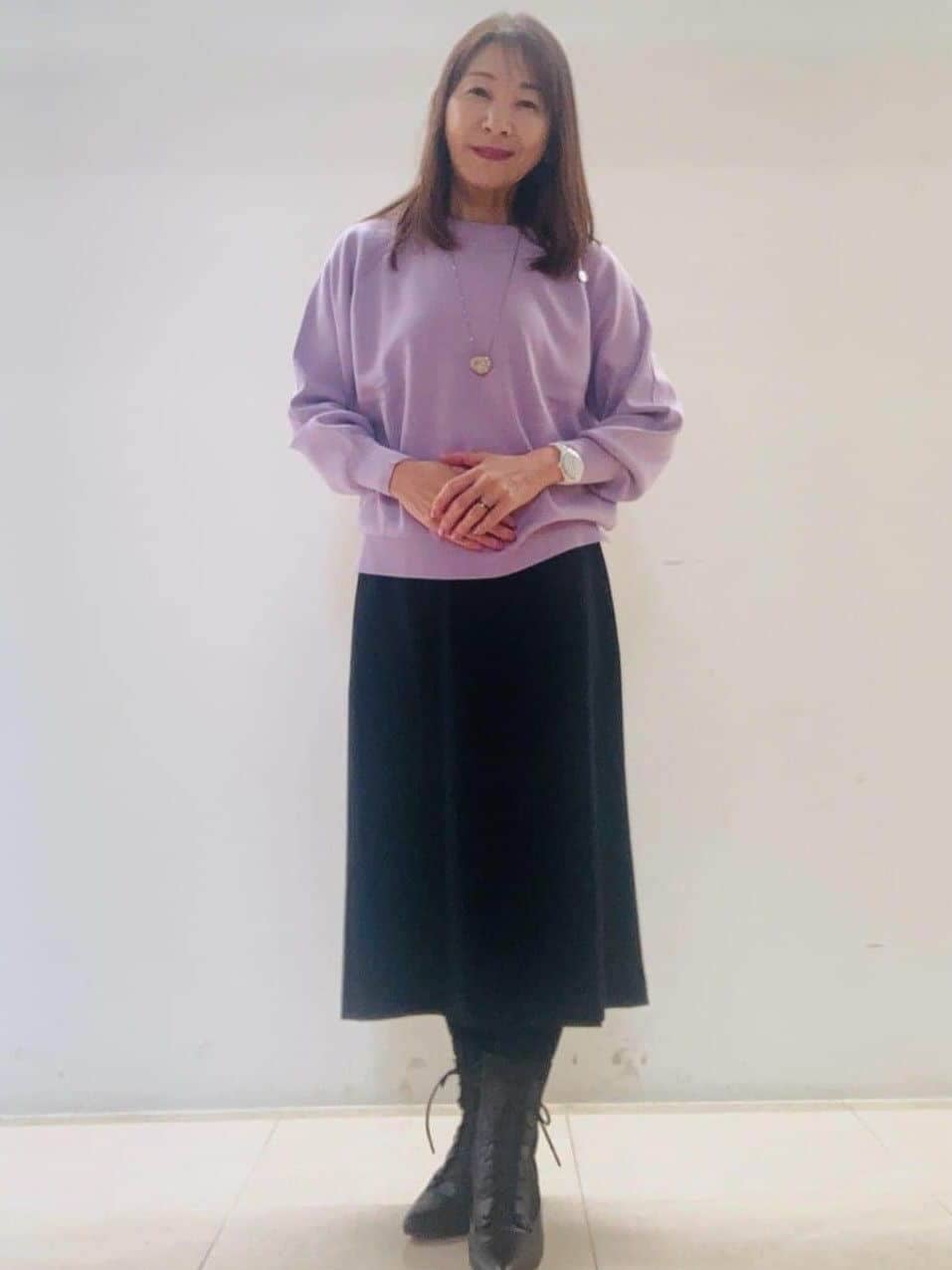 kurodaさんの「Reflect｜【ゆったり着られる◎】ラグランスリーブニット」を使ったコーディネート