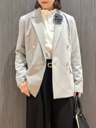 meiさんの「SHOO･LA･RUE｜【セットアップ可/S-LL/洗濯機可】マニッシュに決まる ダブルブレストジャケット」を使ったコーディネート