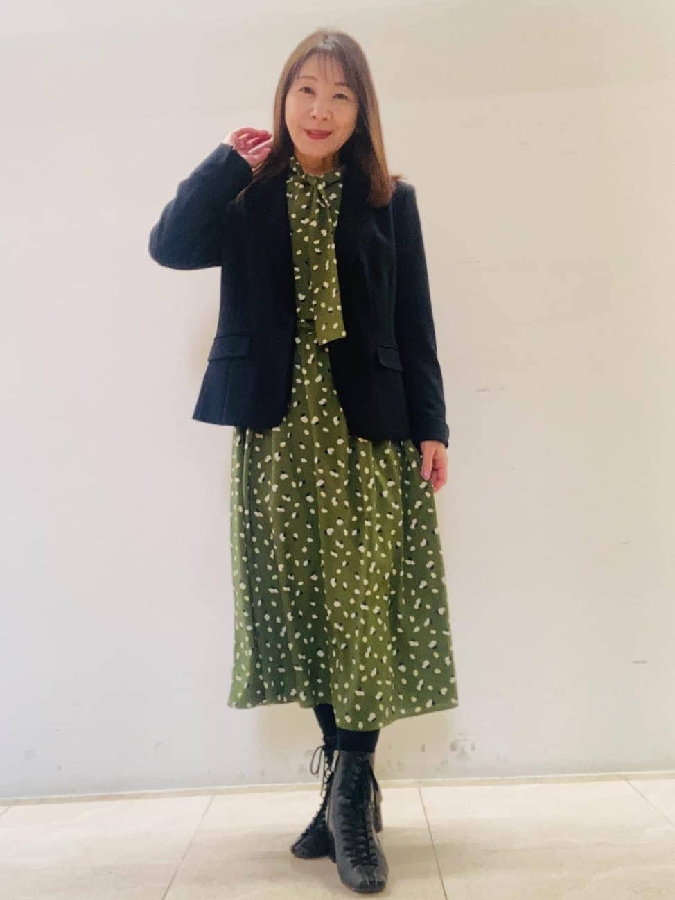 kurodaさんの「Reflect｜【セレモニー／通勤／おでかけに◎】フラワープリントボウタイワンピース」を使ったコーディネート