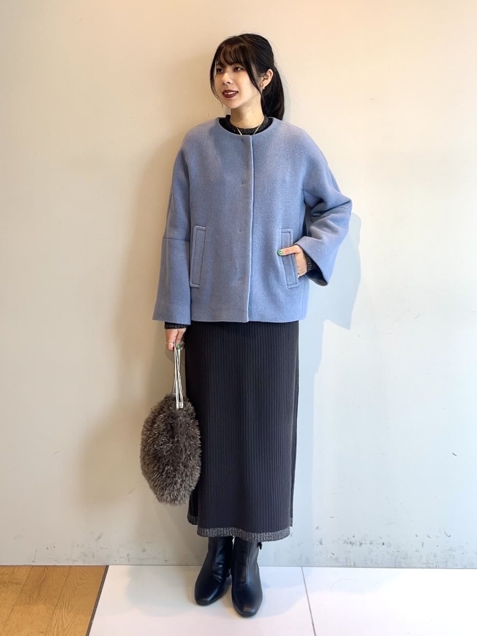 cotaniさんの「grove｜【ウール混】軽やかに羽織れるショートコート」を使ったコーディネート