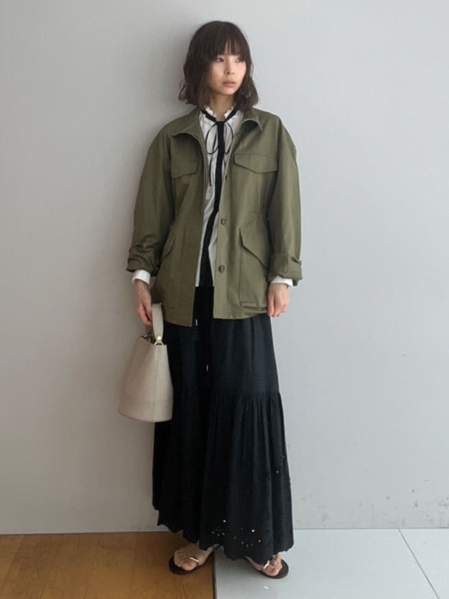misaさんの「DRESSTERIOR｜【ウォッシャブル】コンパクトコットンミリタリーブルゾン」を使ったコーディネート