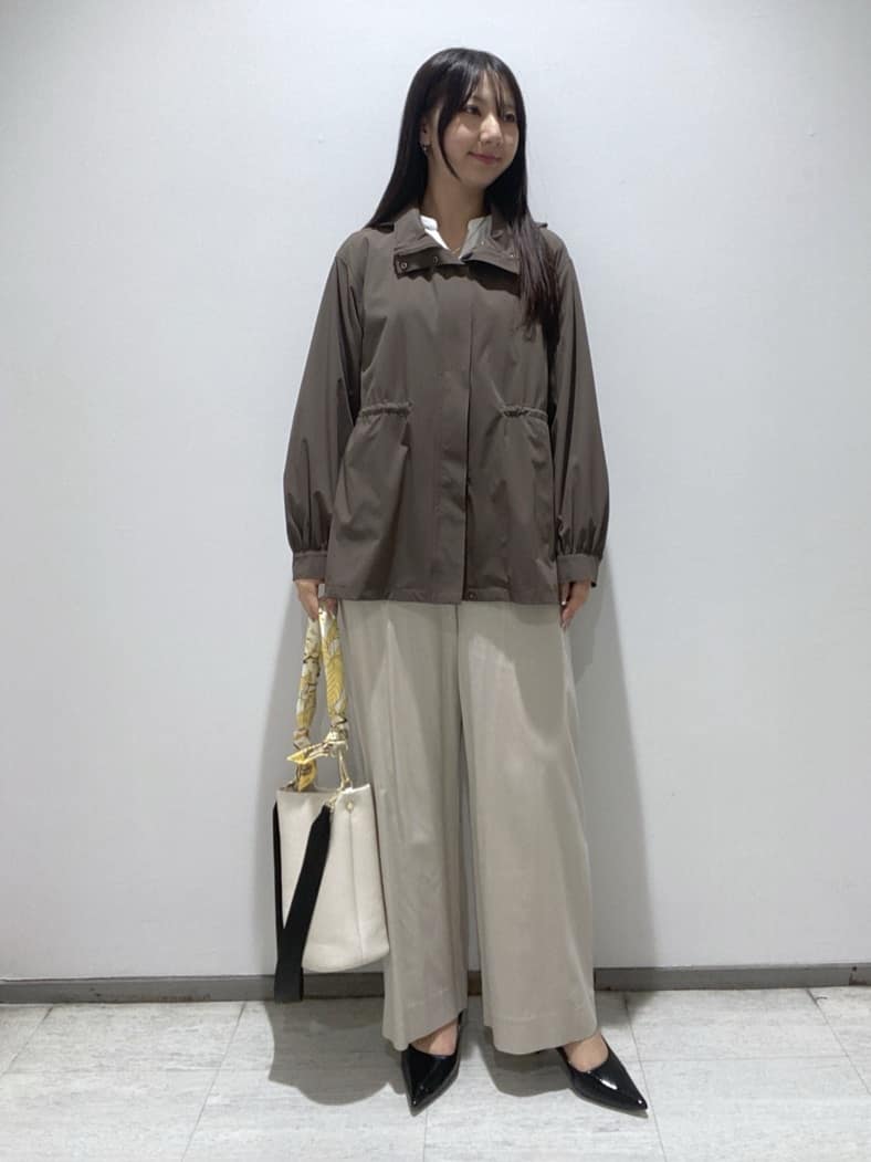 meiさんの「INDIVI｜【洗える／着心地楽ちん】ブラウス風ストライプカットソートップス」を使ったコーディネート