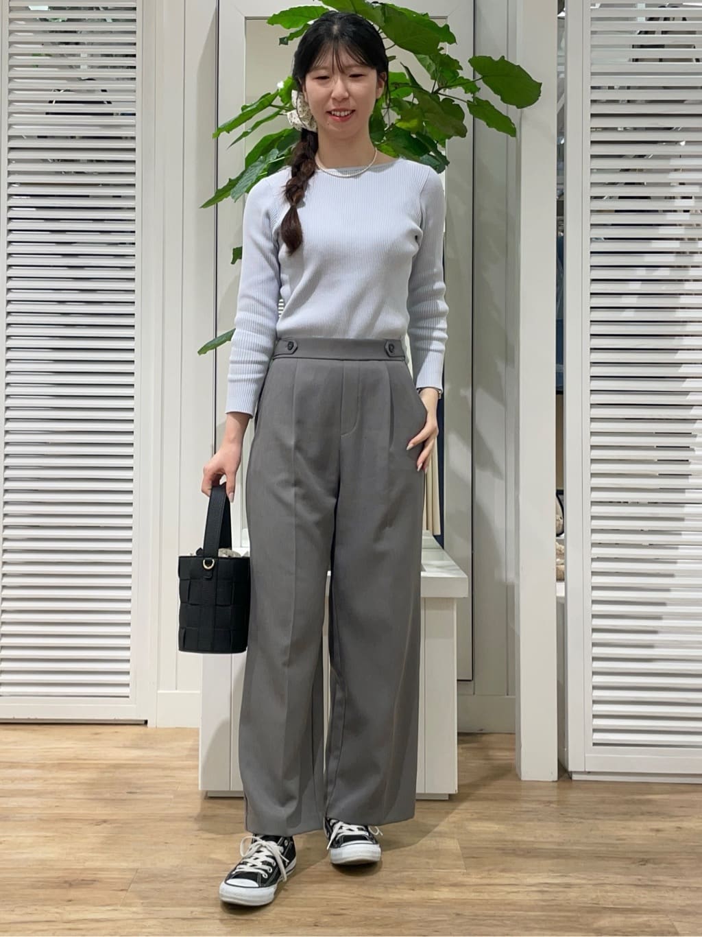 KANNAさんの「Dessin｜【洗える】ボートネックリブニット」を使ったコーディネート