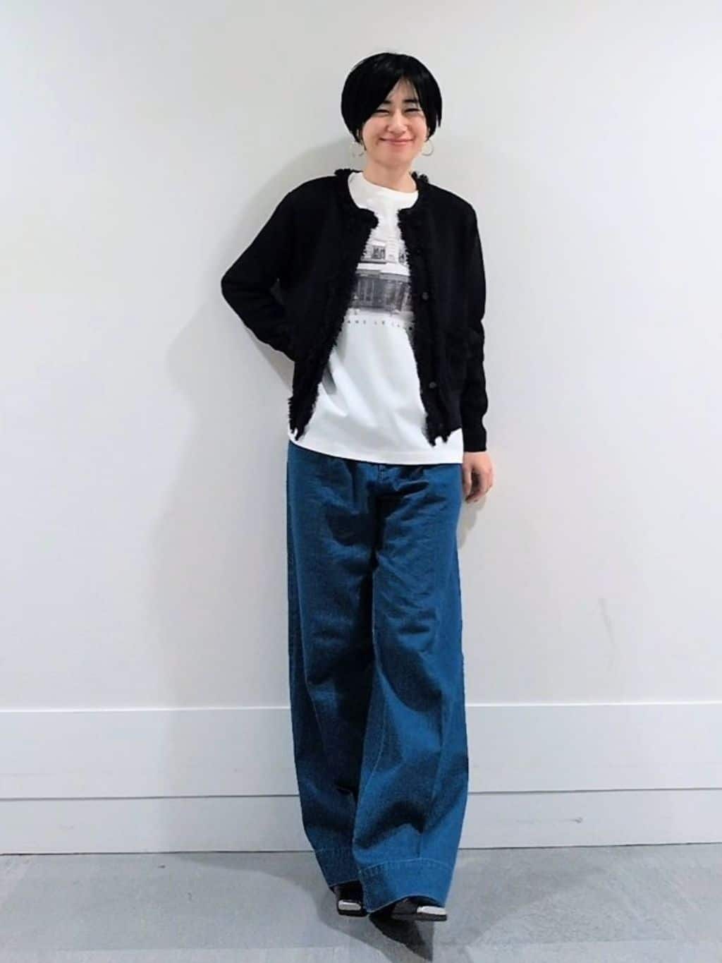 ミズタさんの「UNTITLED｜【洗える/ジャケット風】ツイードニットカーディガン」を使ったコーディネート