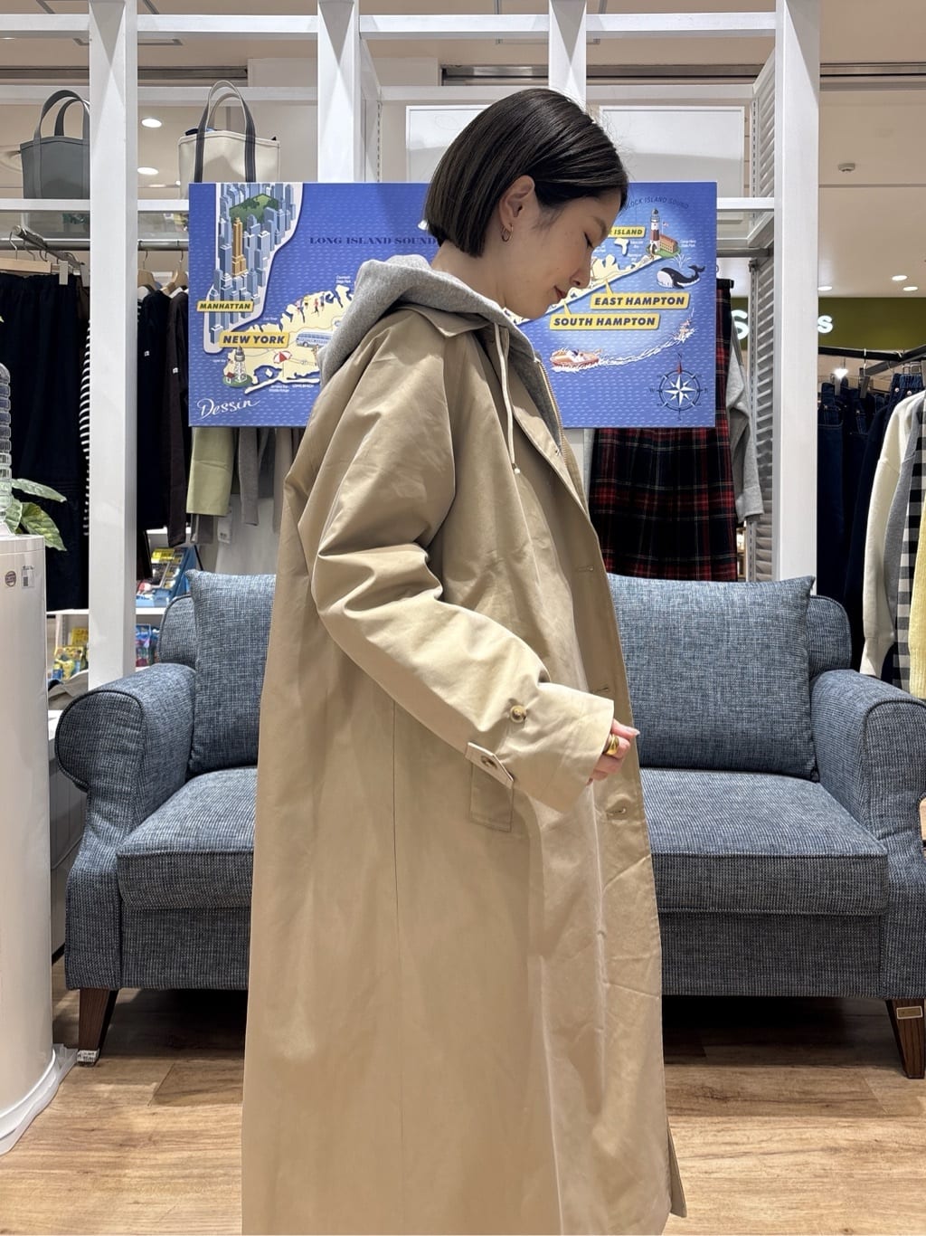 risaさんの「Dessin｜シャンブレースプリングコート」を使ったコーディネート