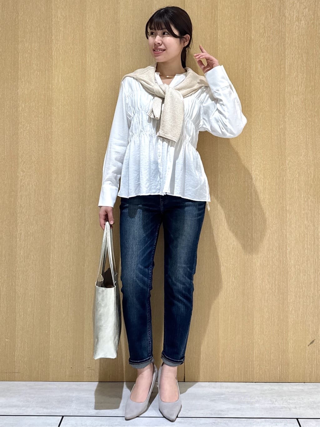 nanaさんの「UNTITLED｜◆【洗える/光沢感】ファンシーヤーンニット」を使ったコーディネート