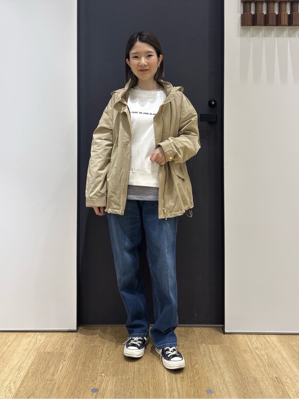 risaさんの「Dessin｜【撥水/2WAY】フーディーブルゾン」を使ったコーディネート