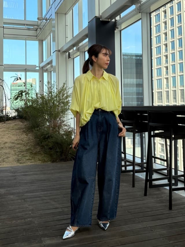 norimiさんの「INDIVI｜バルーンシアーブラウス【接触冷感】」を使ったコーディネート