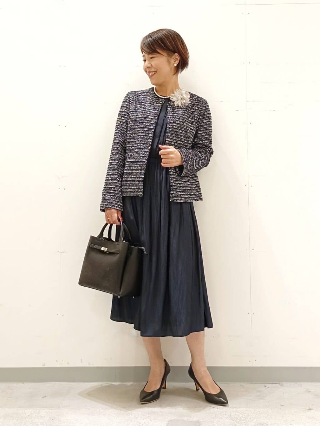 Kさんの「INDIVI｜【洗える】ギャザーフレアワンピース」を使ったコーディネート