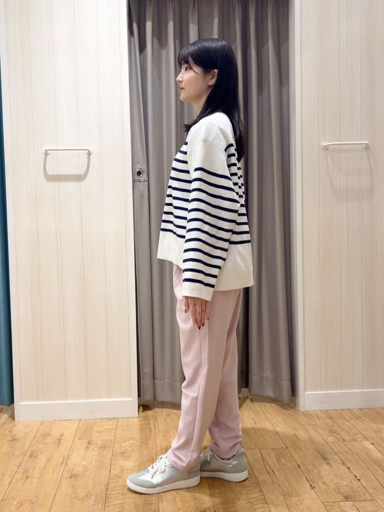 moneさんの「SHOO･LA･RUE｜楽にきちんと見られたい　大人カジュアルボーダーニット」を使ったコーディネート
