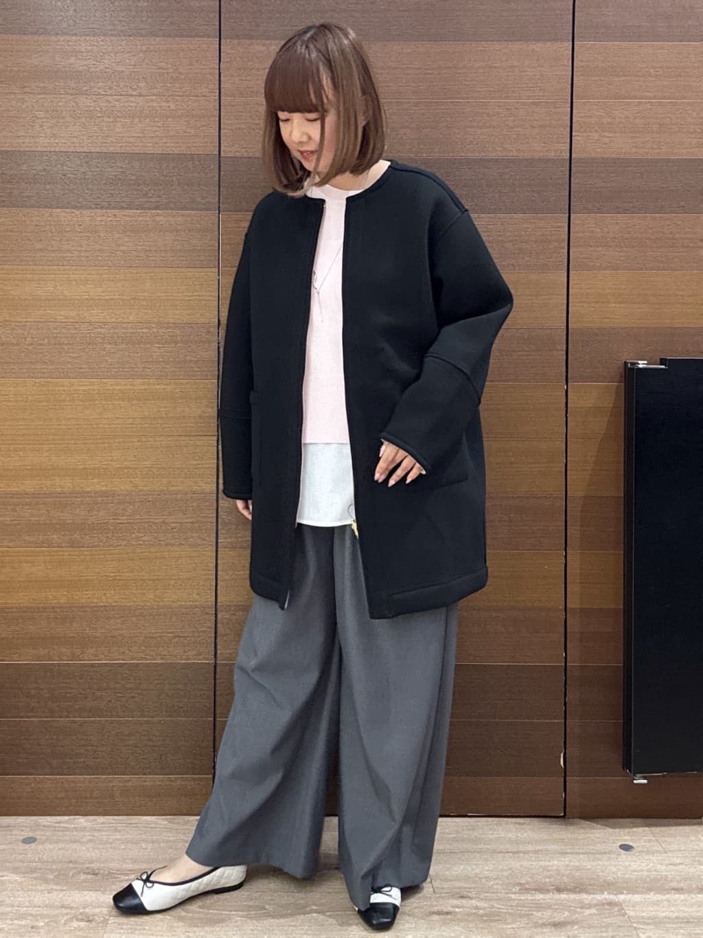 yumeさんの「OPAQUE.CLIP｜リバーシブル配色ノーカラーコート【洗濯機OK】」を使ったコーディネート
