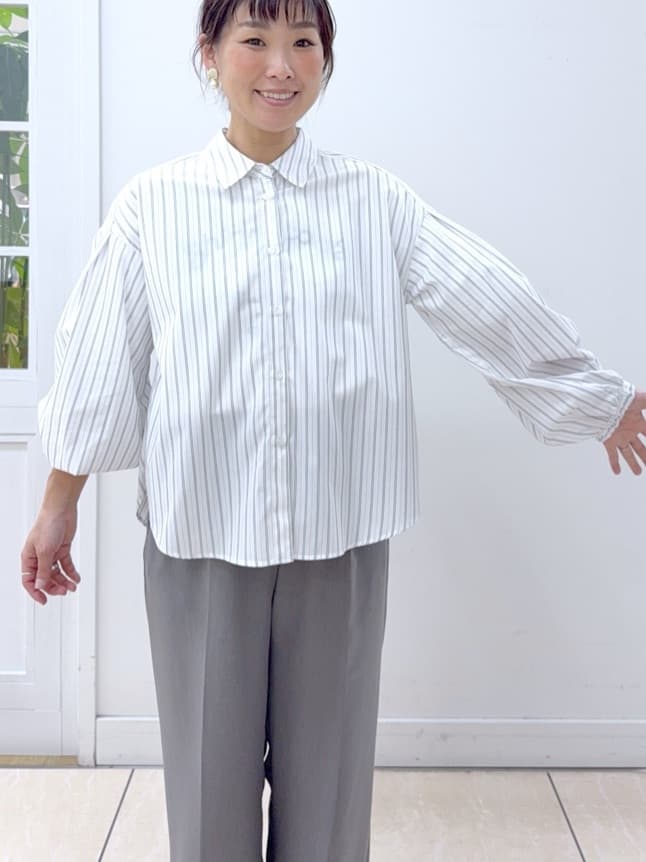 Osawaさんの「Dessin｜【洗える】バルーンスリーブバンドカラーシャツ」を使ったコーディネート