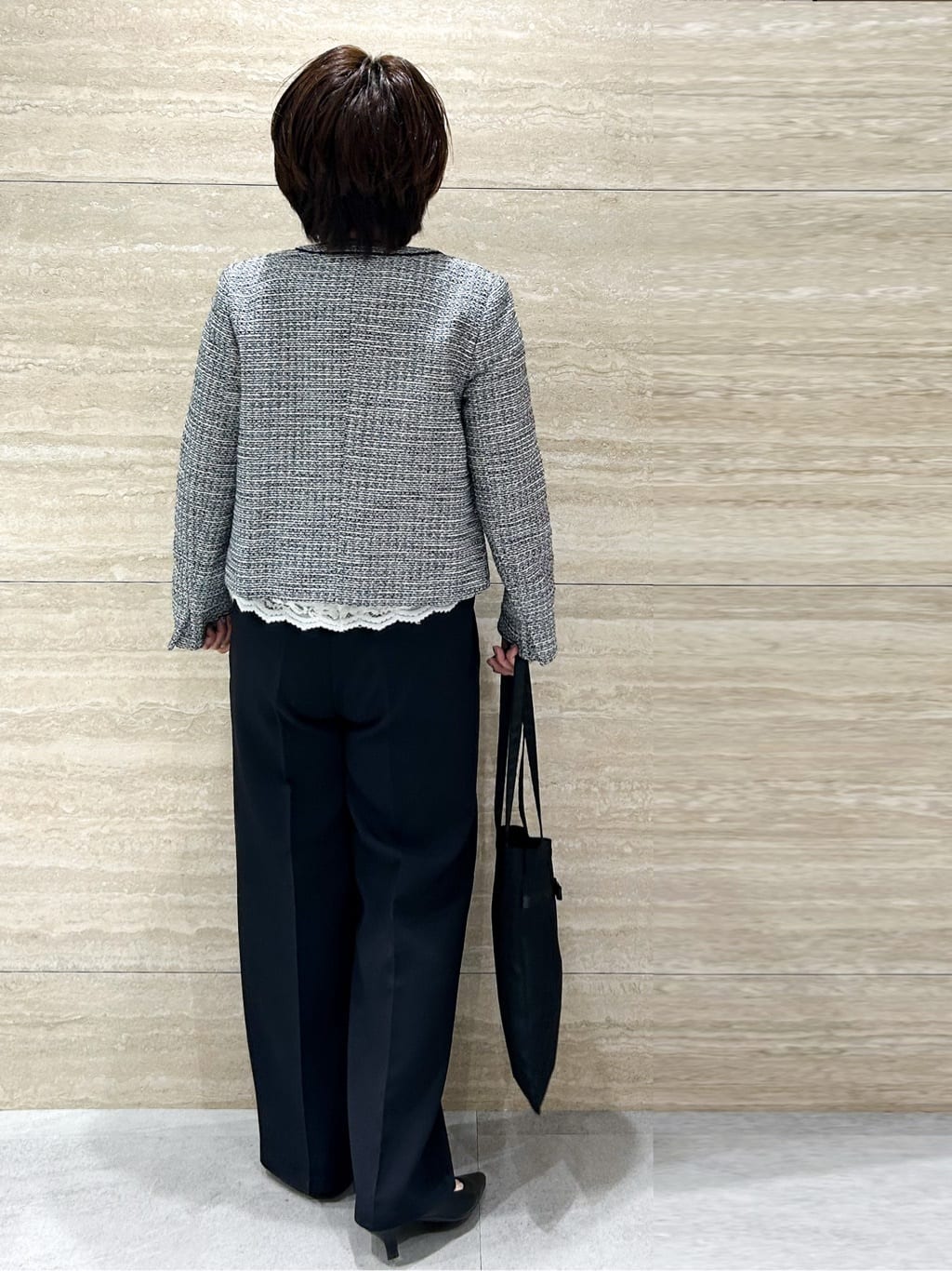 NAMIさんの「OPAQUE.CLIP｜《通勤対応》 コットンツイードジャケット」を使ったコーディネート