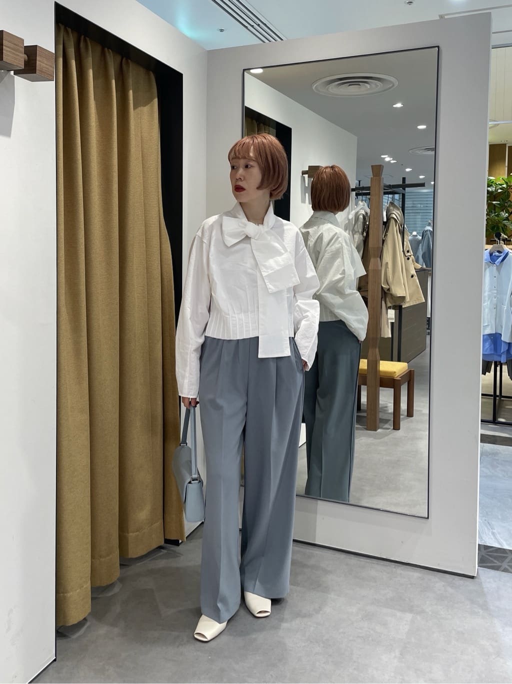 mikuさんの「INDIVI｜Comfy SET UP｜イージーストレートワイドパンツ【セットアップ対応／通勤／カセット服／接触冷」を使ったコーディネート