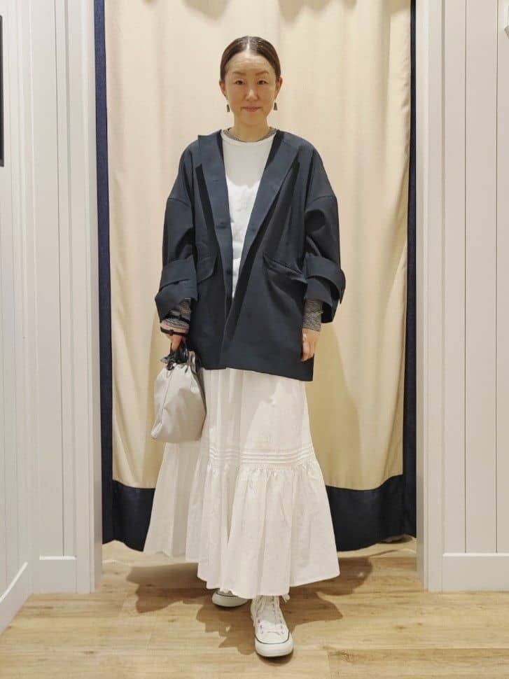 toyaさんの「Dessin｜【花粉ガード/撥水加工/洗える】クルーネックスプリングコート」を使ったコーディネート