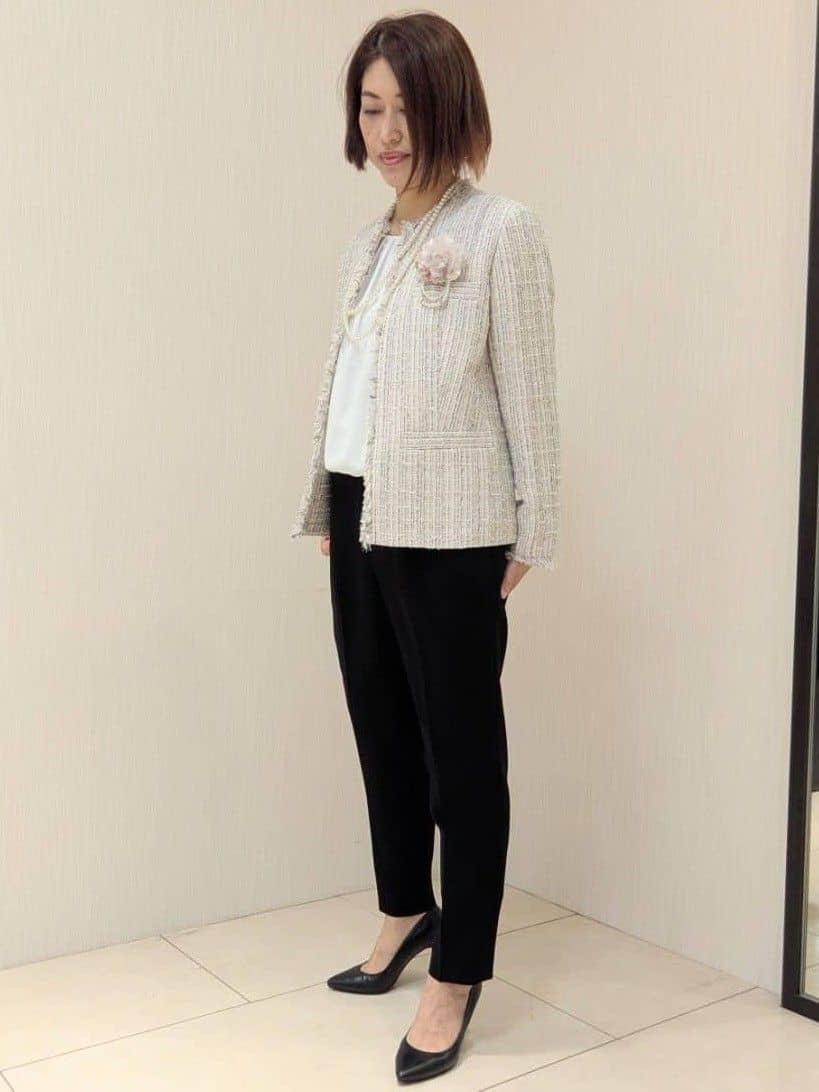 u-macoさんの「UNTITLED｜【仕事着/スーツ】ファンシーツイード ジャケット」を使ったコーディネート