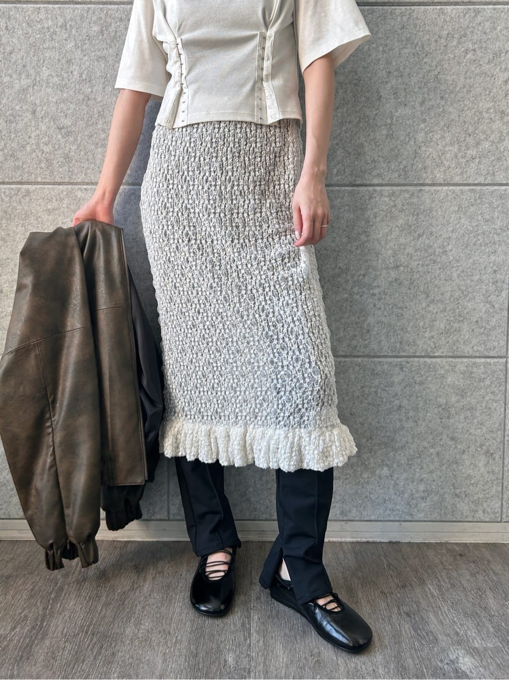 harunaさんの「CODE A｜【Re】grain zip over blouson」を使ったコーディネート