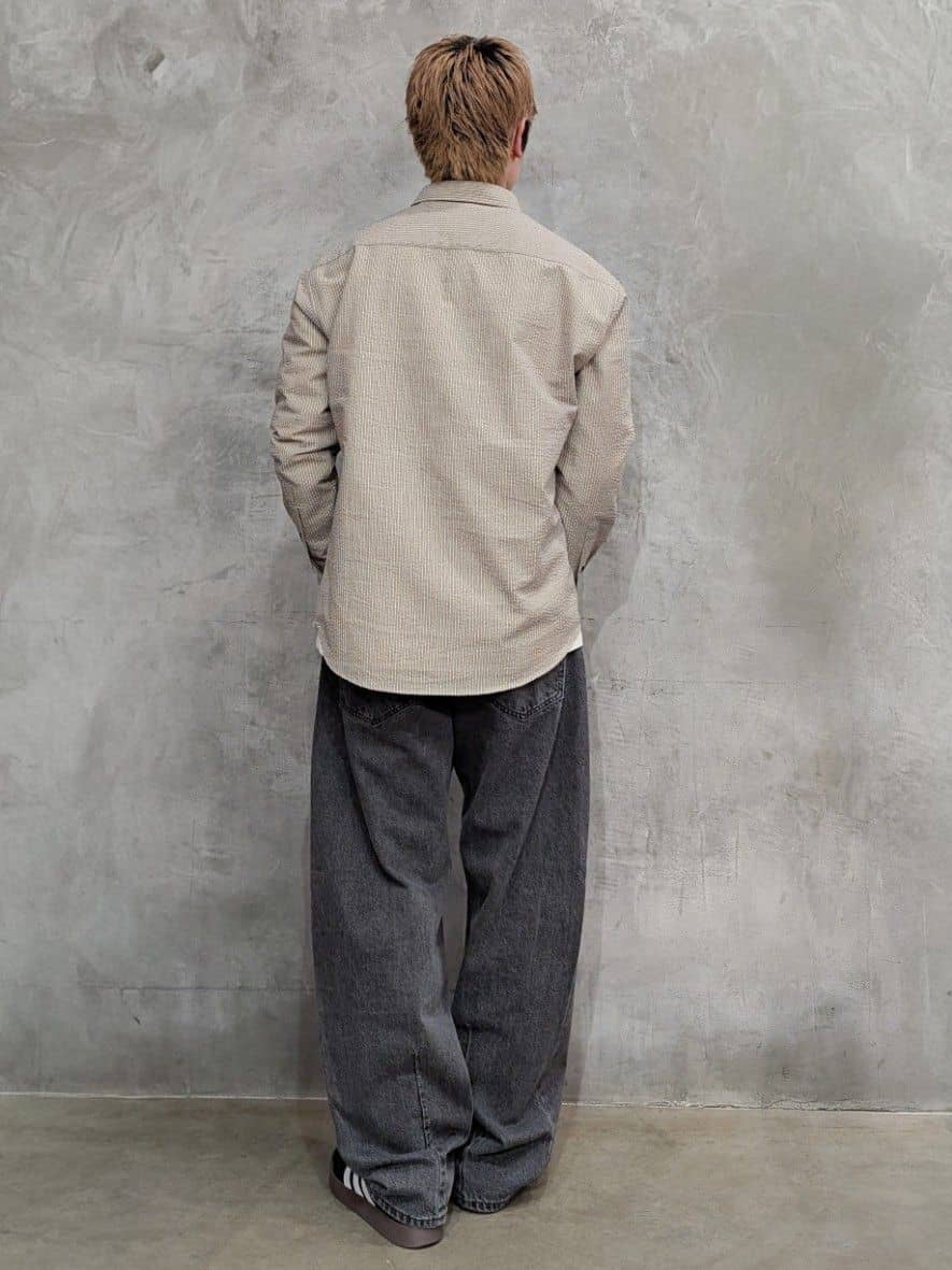 daiさんの「THE SHOP TK｜【半歩先のオシャレ】デニムカーブパンツ　セットアップ可/洗濯機OK」を使ったコーディネート