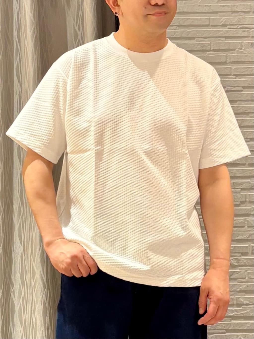 Pーyamaさんの「THE SHOP TK｜【爽やかで好印象】サッカーストライプシャツ 洗濯機OK」を使ったコーディネート