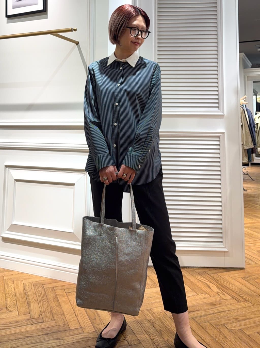 renaさんの「DRESSTERIOR｜◆【通勤/着映え/ウォッシャブル】オーバーシルエット クレリックシャツ」を使ったコーディネート