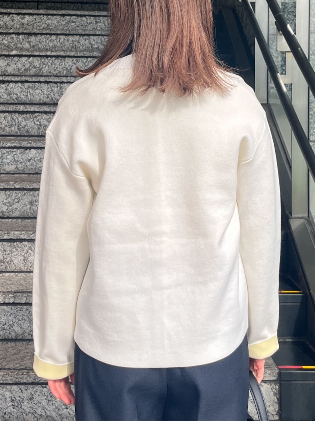 HANNAさんの「OPAQUE.CLIP｜スナップボタンニットカーディガン【洗濯機OK】」を使ったコーディネート