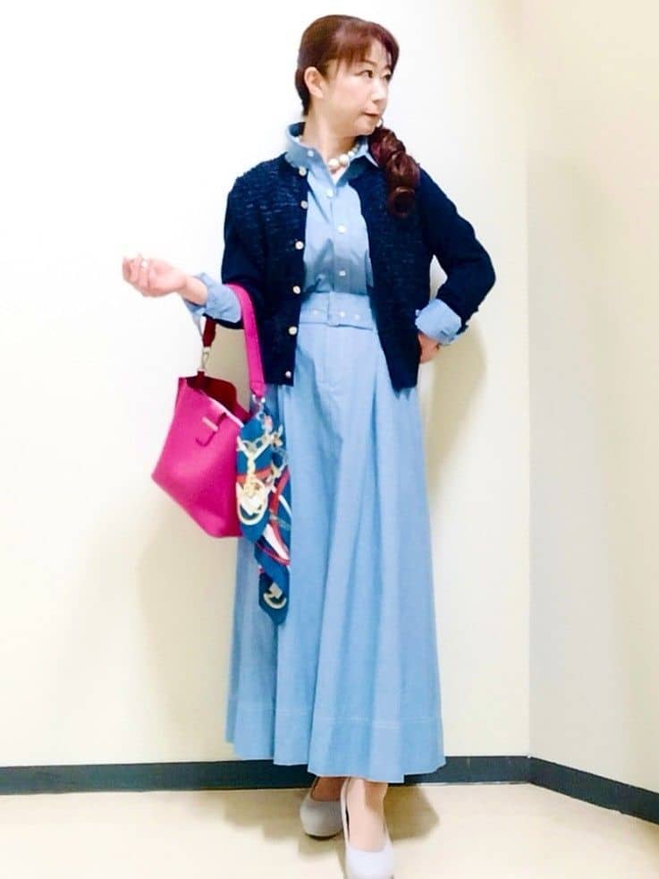 花さんの「Reflect｜【羽織にも◎】ダンガリーシャツ」を使ったコーディネート