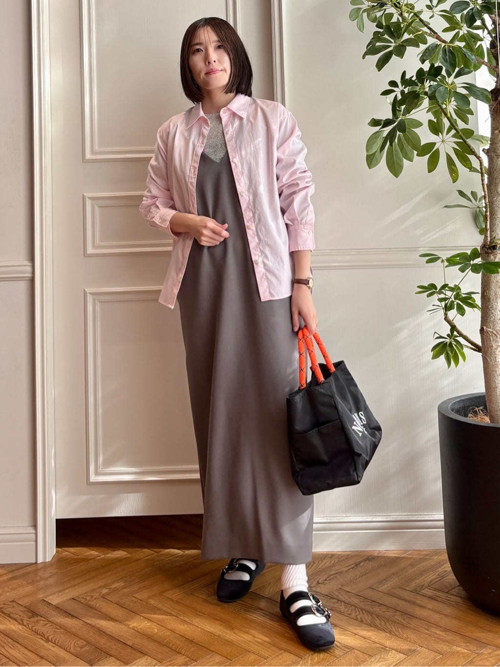 nakaoさんの「DRESSTERIOR｜◆【美人百花/モデル美香着用】コンフォートアイラインキャミワンピース」を使ったコーディネート