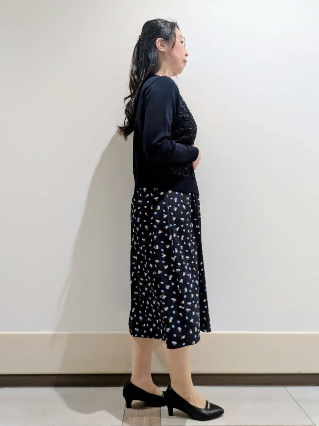 imamiさんの「Reflect｜【セレモニー／通勤／おでかけに◎】フラワープリントボウタイワンピース」を使ったコーディネート