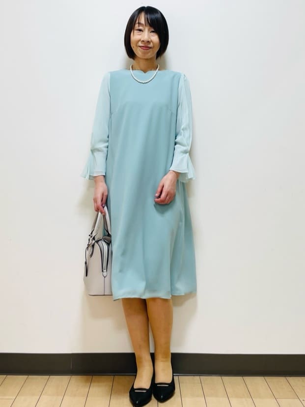 Riiさんの「Reflect｜【SS-4Lサイズ／付属リボン】スリーブデザインジョーゼットワンピース」を使ったコーディネート