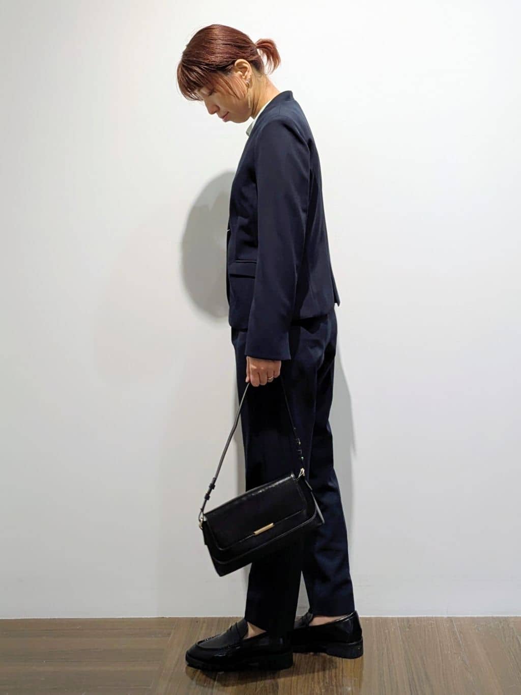 4410さんの「THE SHOP TK｜【通勤スタイルに】ダブルクロス ノーカラージャケット/セットアップ可」を使ったコーディネート
