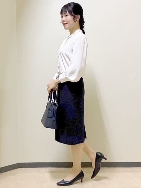 beni_gingerさんの「Reflect｜【きちんと見え／通勤／セレモニーにおすすめ◎】ドット柄ボウタイブラウス」を使ったコーディネート