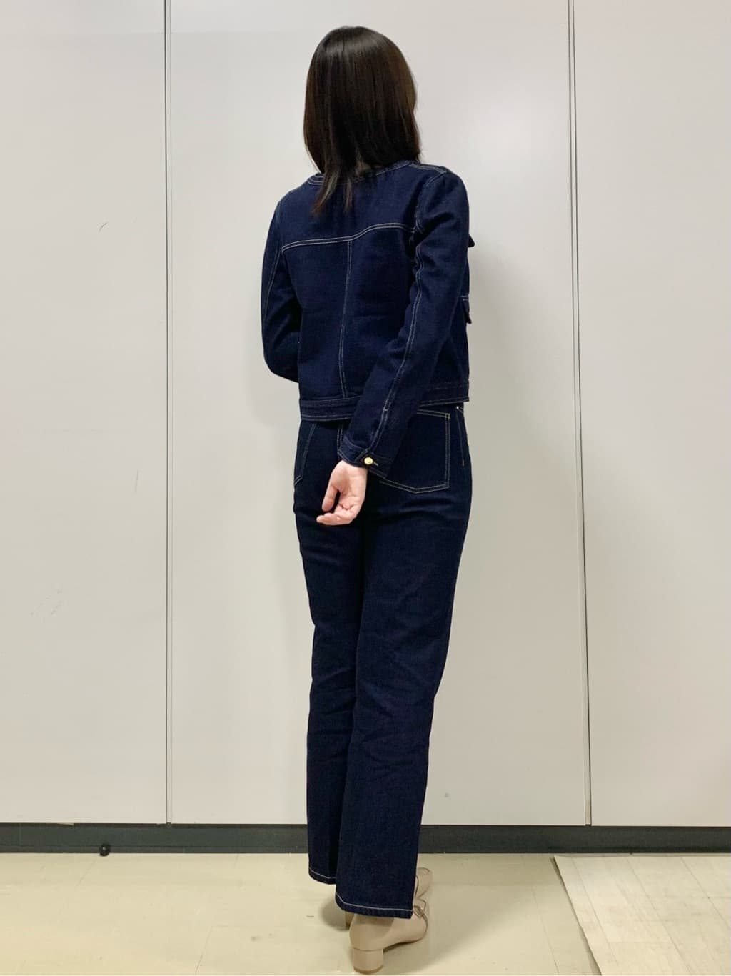 kasumiさんの「index｜ミニマルノーカラーデニムジャケット【洗濯機OK】」を使ったコーディネート