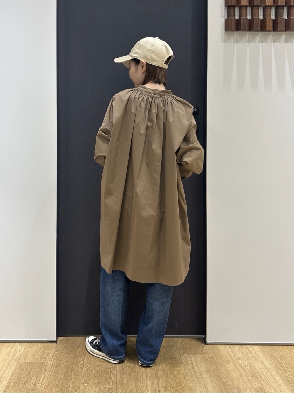 risaさんの「Dessin｜【洗える】シャーリングネックチュニックシャツ」を使ったコーディネート