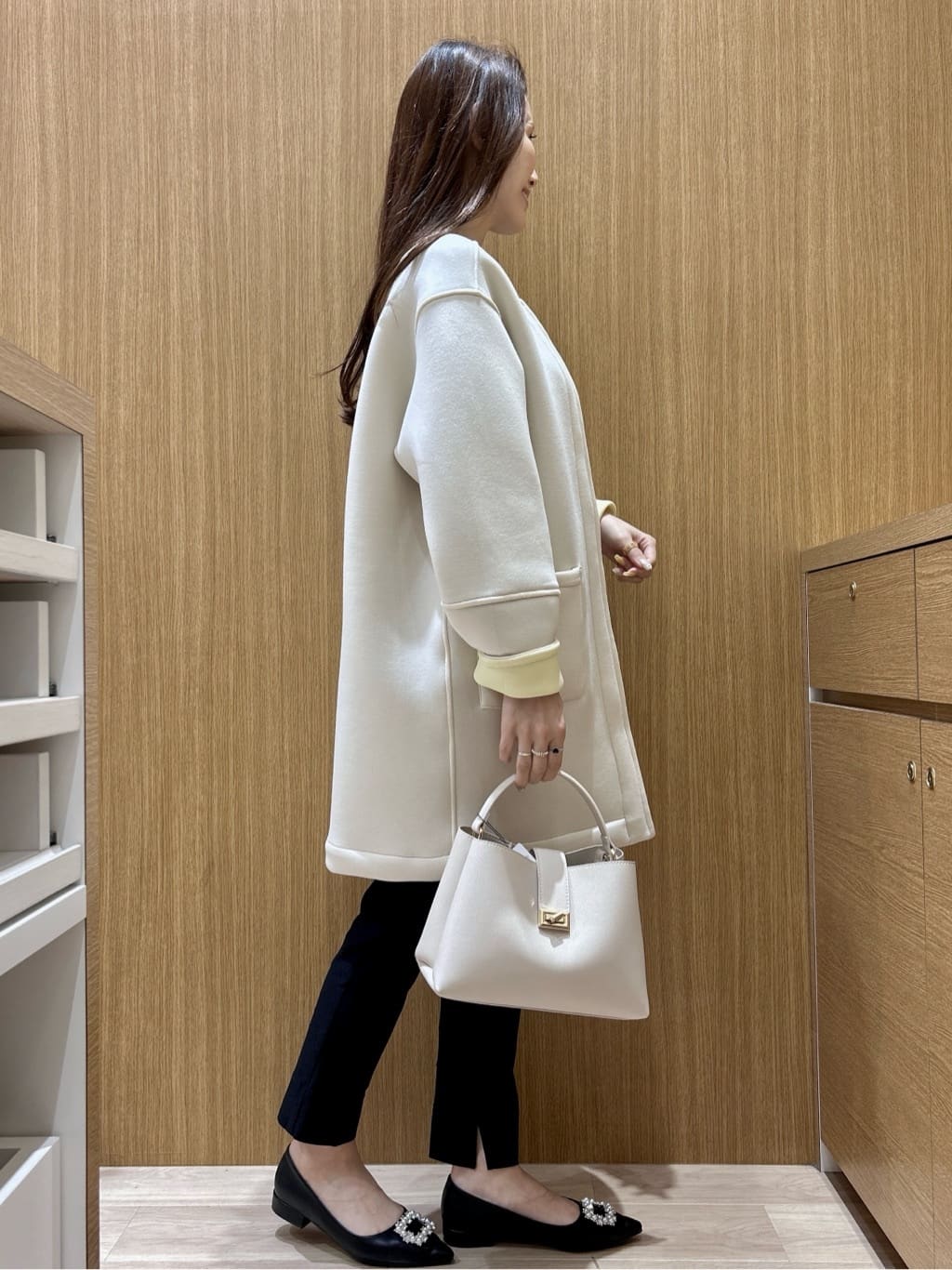 maiさんの「OPAQUE.CLIP｜リバーシブル配色ノーカラーコート【洗濯機OK】」を使ったコーディネート