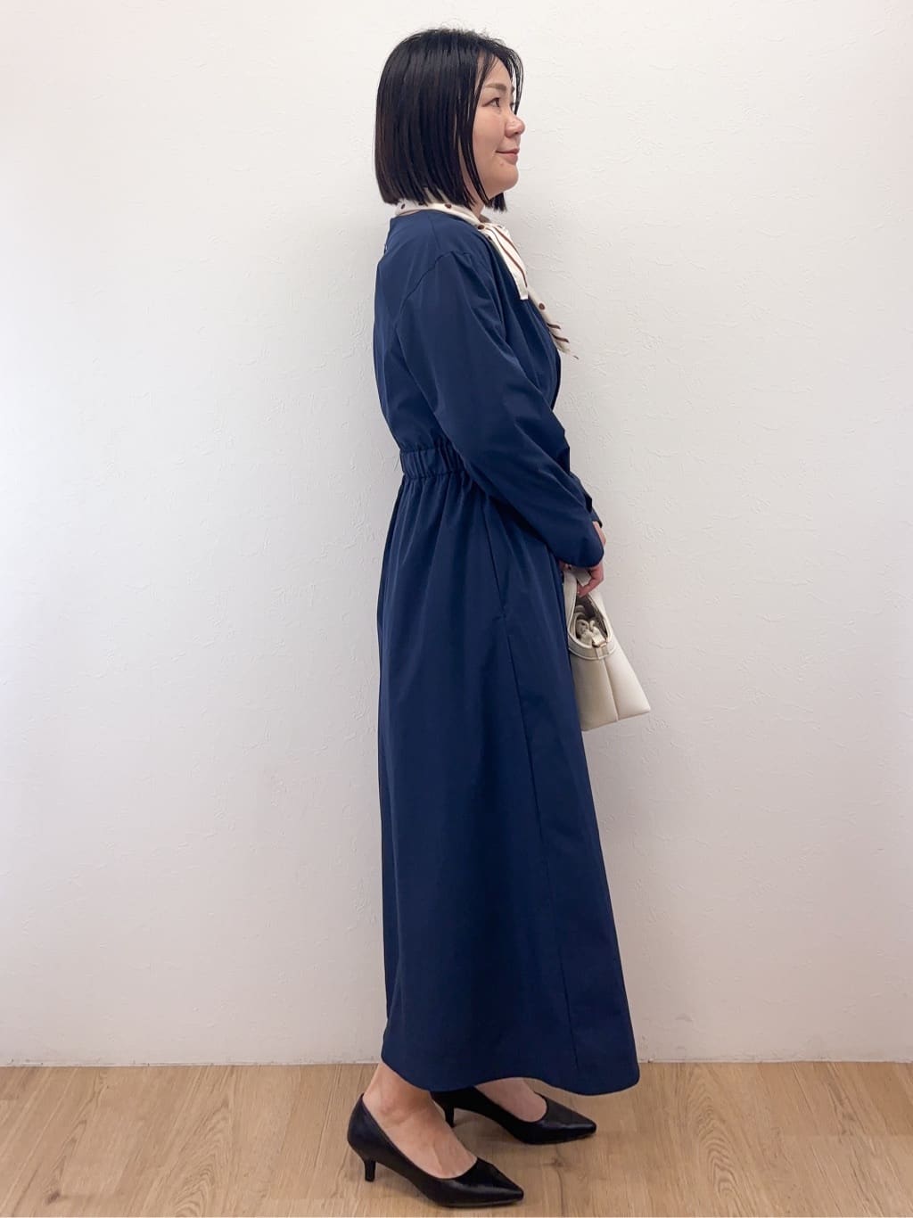 Takeさんの「OPAQUE.CLIP｜カシュクール風デザインワンピース【洗濯機OK】」を使ったコーディネート