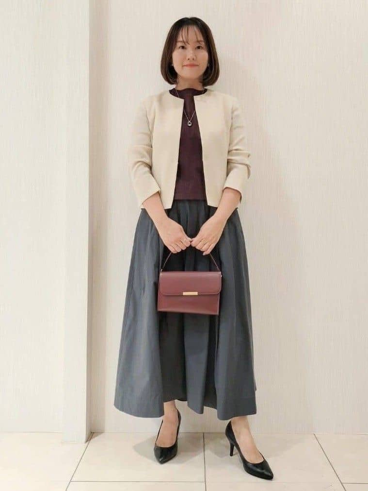 naokoさんの「UNTITLED｜【短丈/日本製】カラミ風メッシュ ノーカラージャケット」を使ったコーディネート