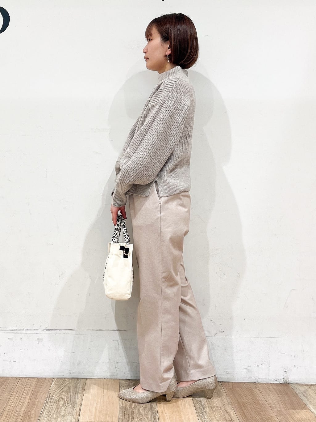 山さんさんの「grove｜【洗える】ふんわりウール混ボトルネックニット」を使ったコーディネート