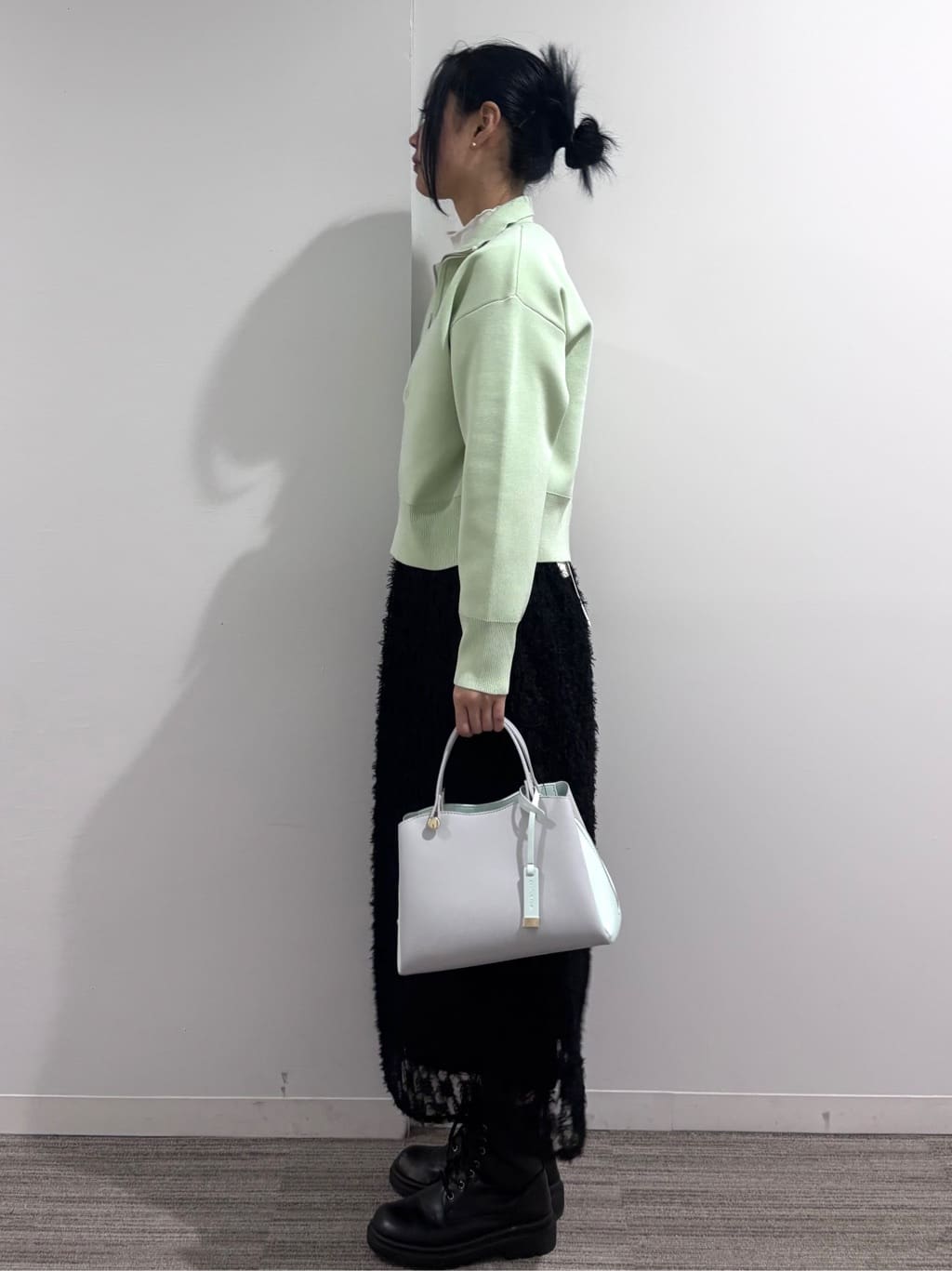 Ricoさんの「OPAQUE.CLIP｜ハーフZIP刺繍ロゴニット【洗濯機OK】」を使ったコーディネート