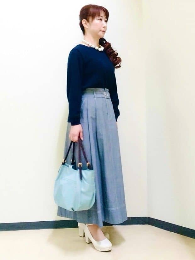 花さんの「Reflect｜ダンガリータックフレアスカート」を使ったコーディネート