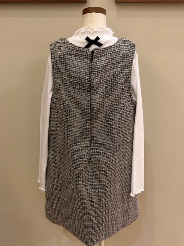 なかひとさんの「SHOO･LA･RUE｜【110-140cm/プチセレ】ツイードジャンパースカート」を使ったコーディネート