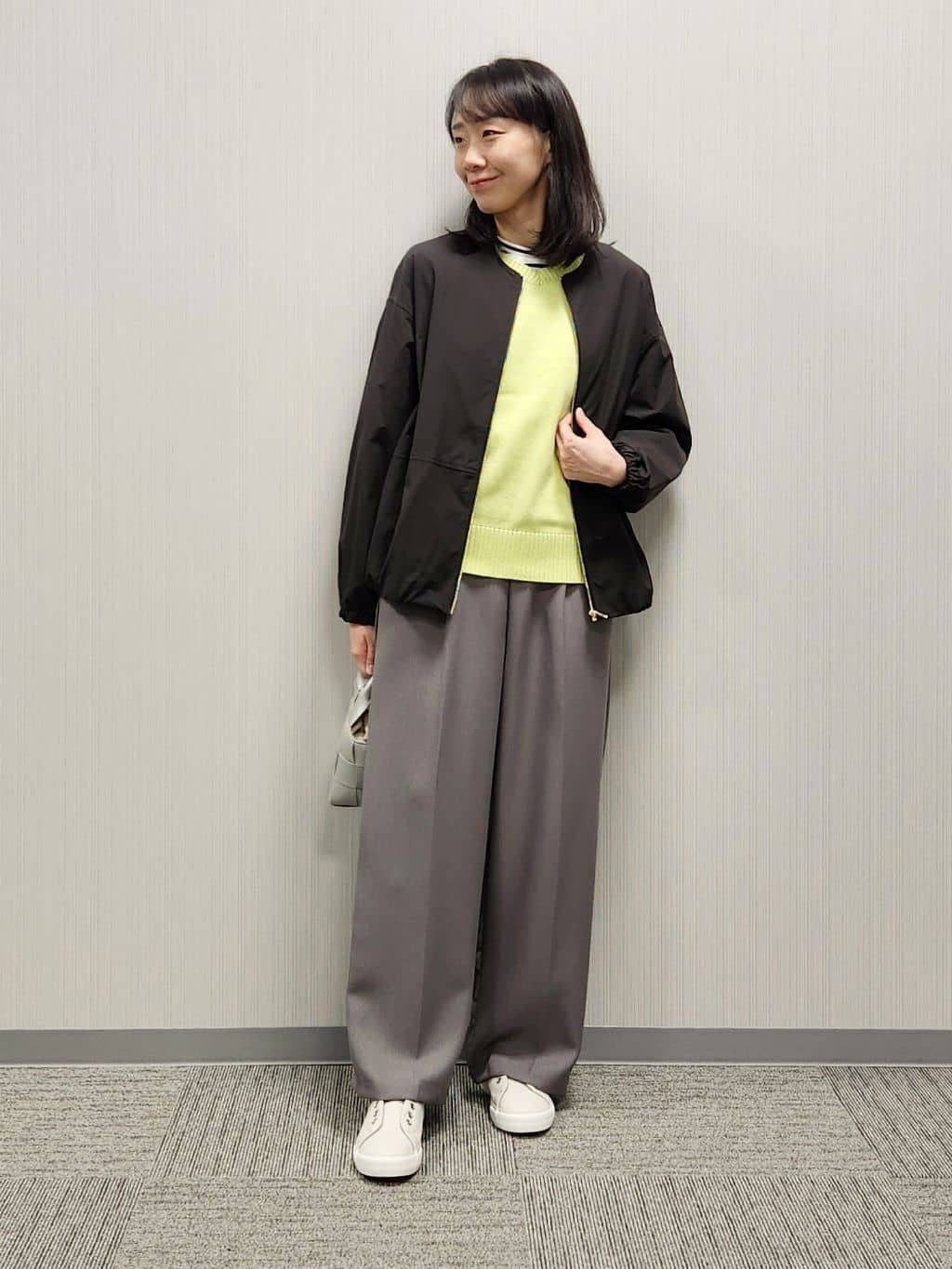 naraさんの「Dessin｜【洗える】コットンVネックニット」を使ったコーディネート