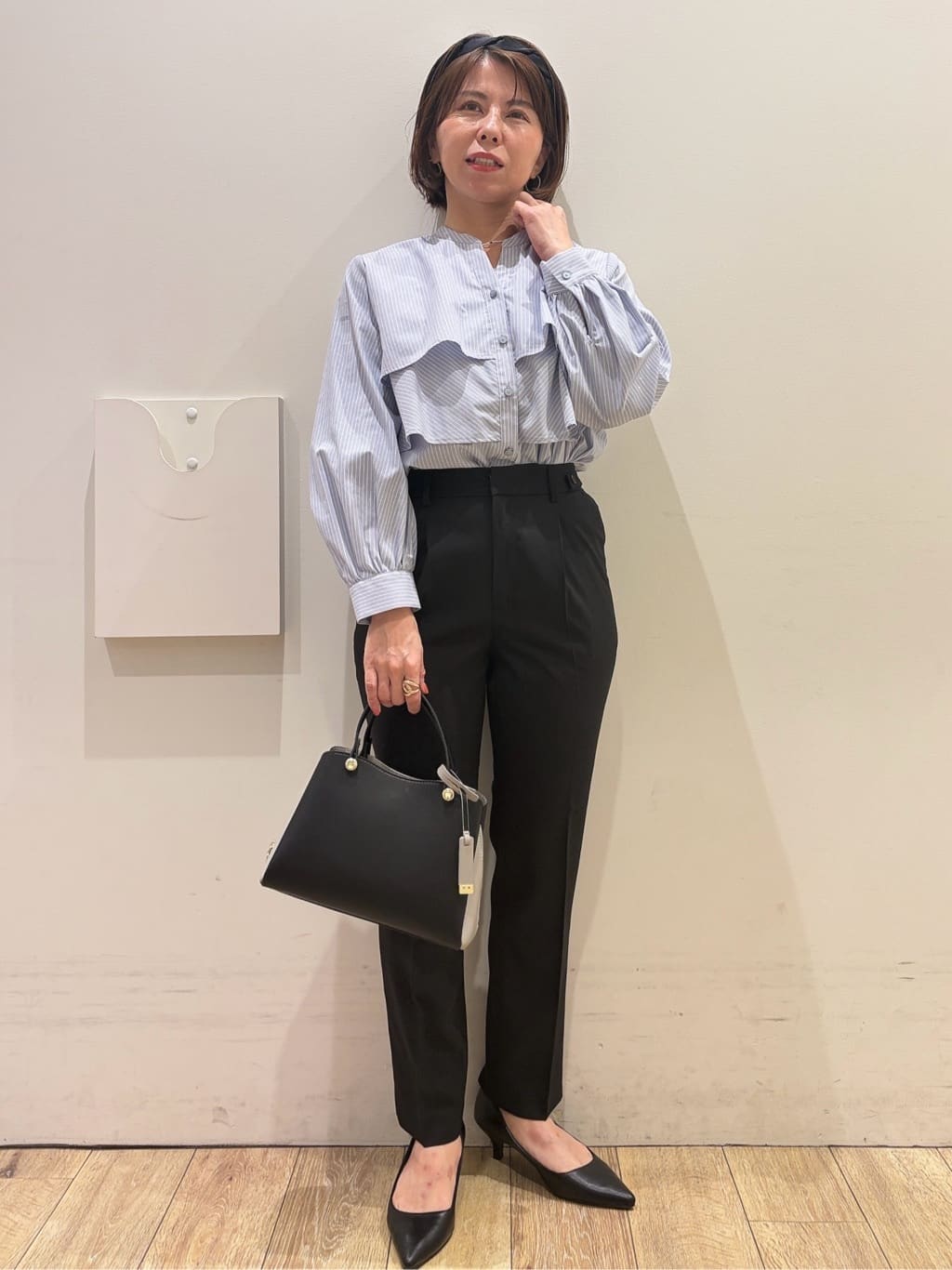 YUKOさんの「index｜ストレッチテーパードパンツ／セットアップ可【洗濯機OK／吸水速乾】」を使ったコーディネート