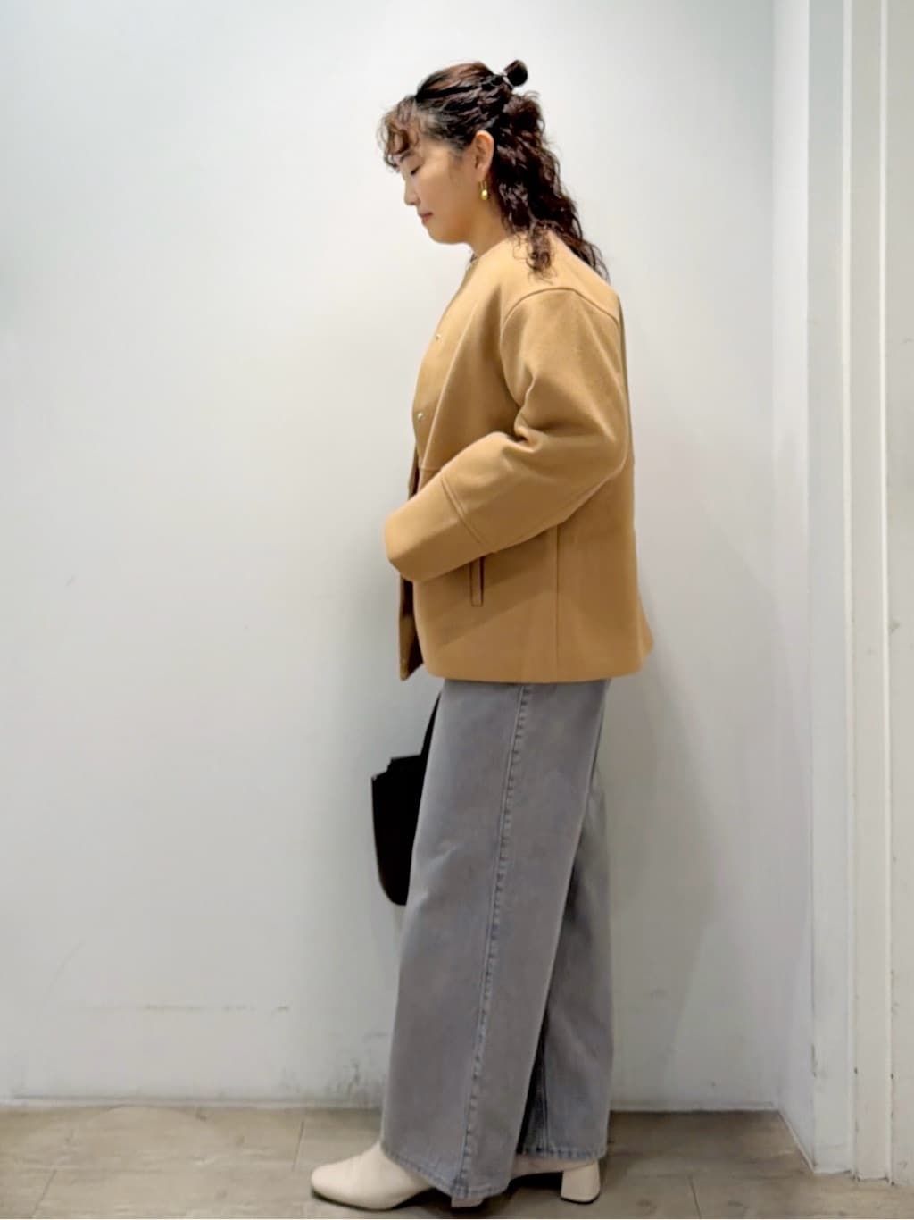 sumicaさんの「OPAQUE.CLIP｜ウールライクメルトンノーカラーコート【洗濯機洗い可】」を使ったコーディネート