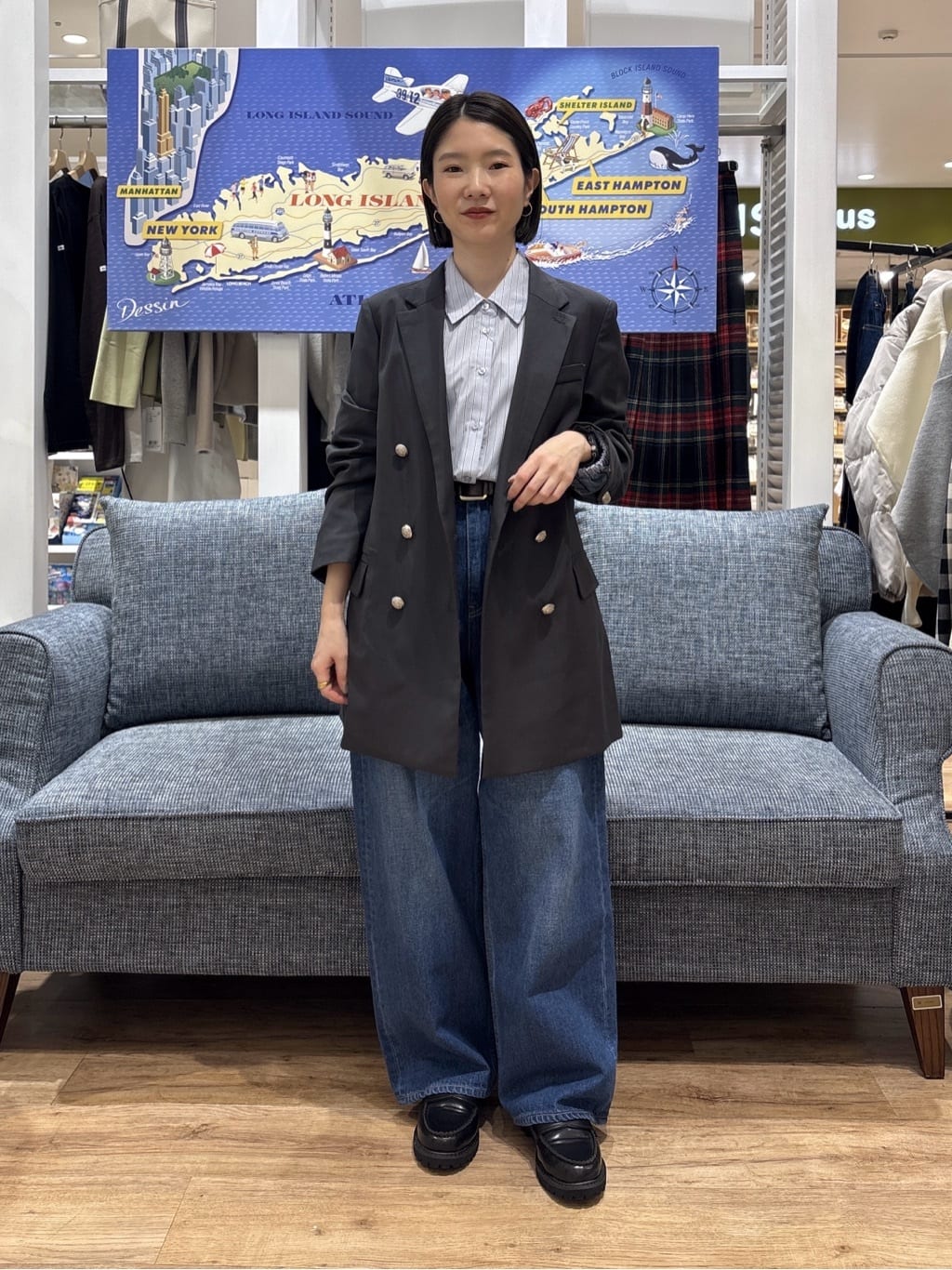 risaさんの「Dessin｜ダブルジャケット」を使ったコーディネート