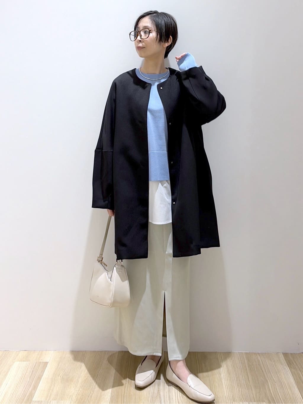 えりさんの「OPAQUE.CLIP｜《ツインセット》ワイドニット&times;裾フレアタンクトップ【洗濯機OK】」を使ったコーディネート