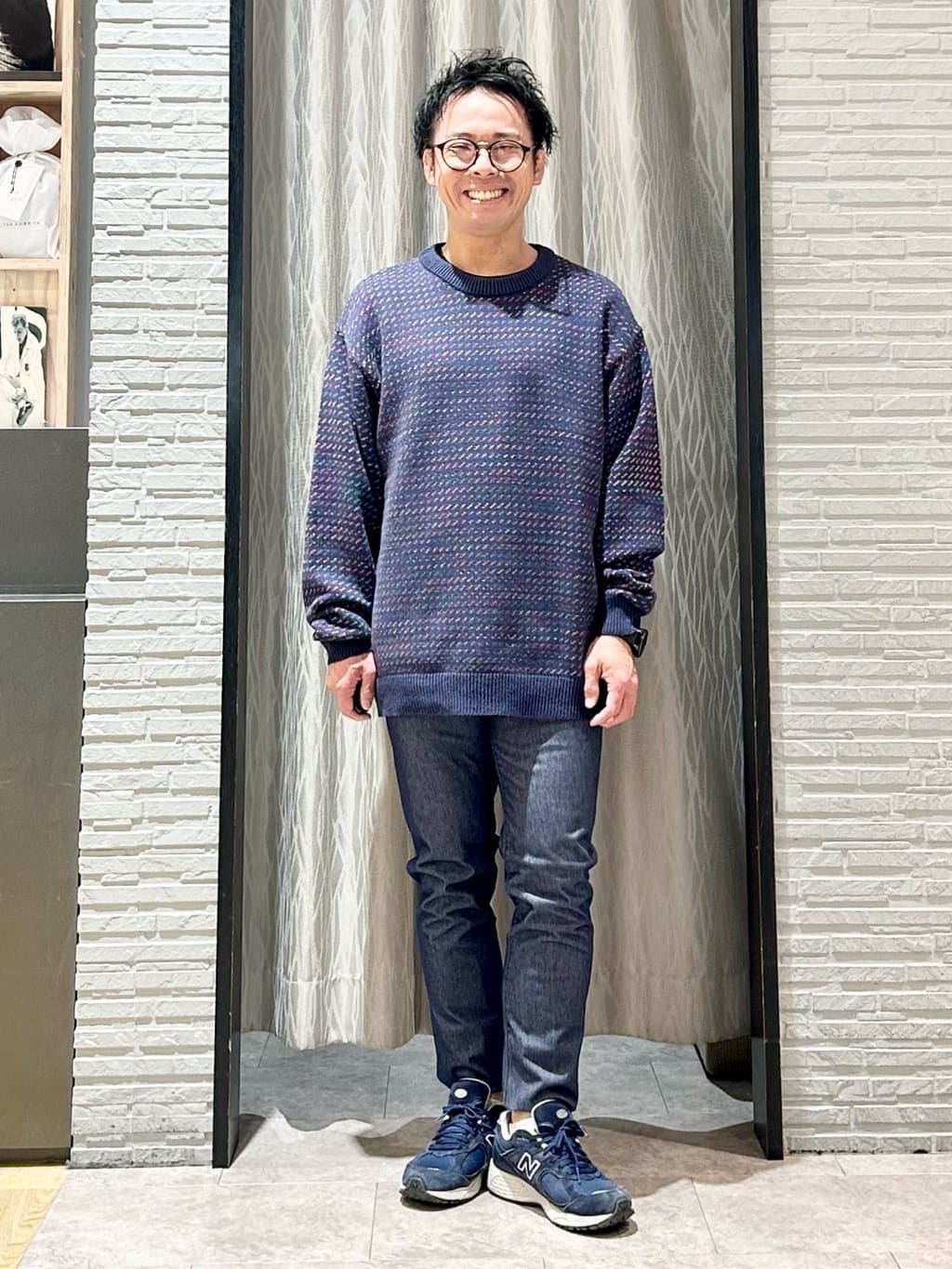 KENJI Iさんの「THE SHOP TK｜バーズアイグラデーションニット 洗濯機OK／ユニセックスでおすすめ！」を使ったコーディネート