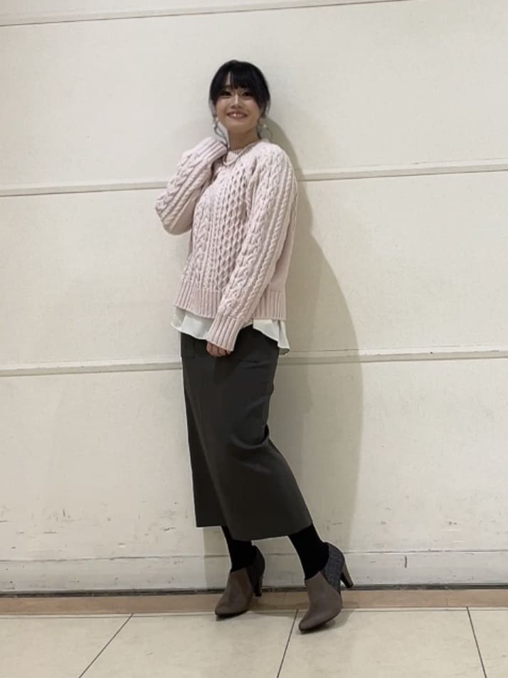 watanabeさんの「UNTITLED｜【洗える】スポンディッシュ ケーブル柄ニット」を使ったコーディネート