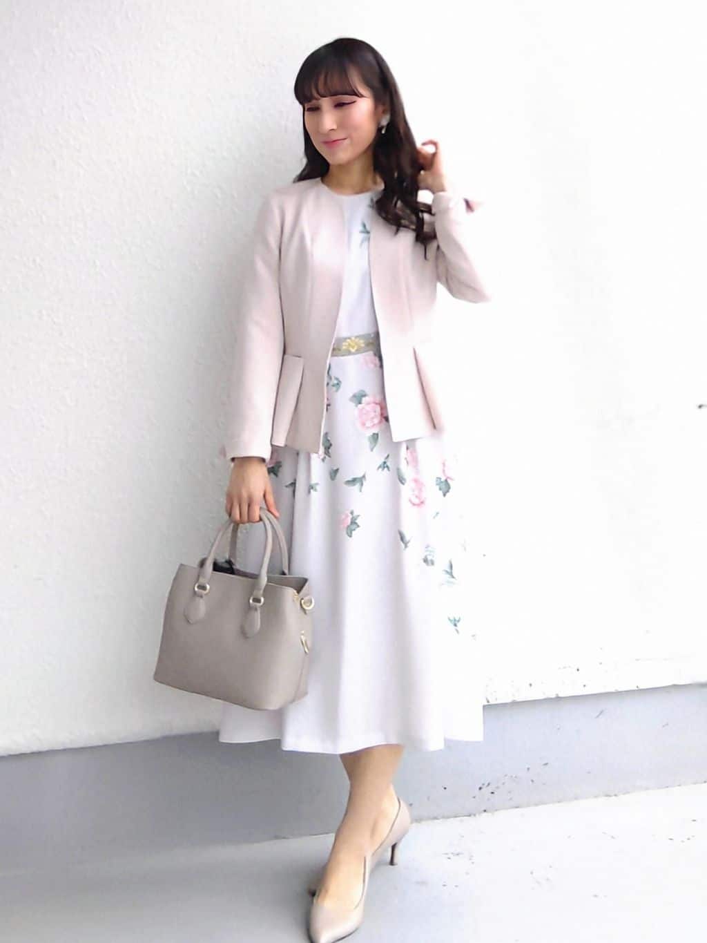 keinaさんの「SunaUna｜【手洗い可／日本製／スーツ可】ペプラムデザイン　カラーレスジャケット」を使ったコーディネート