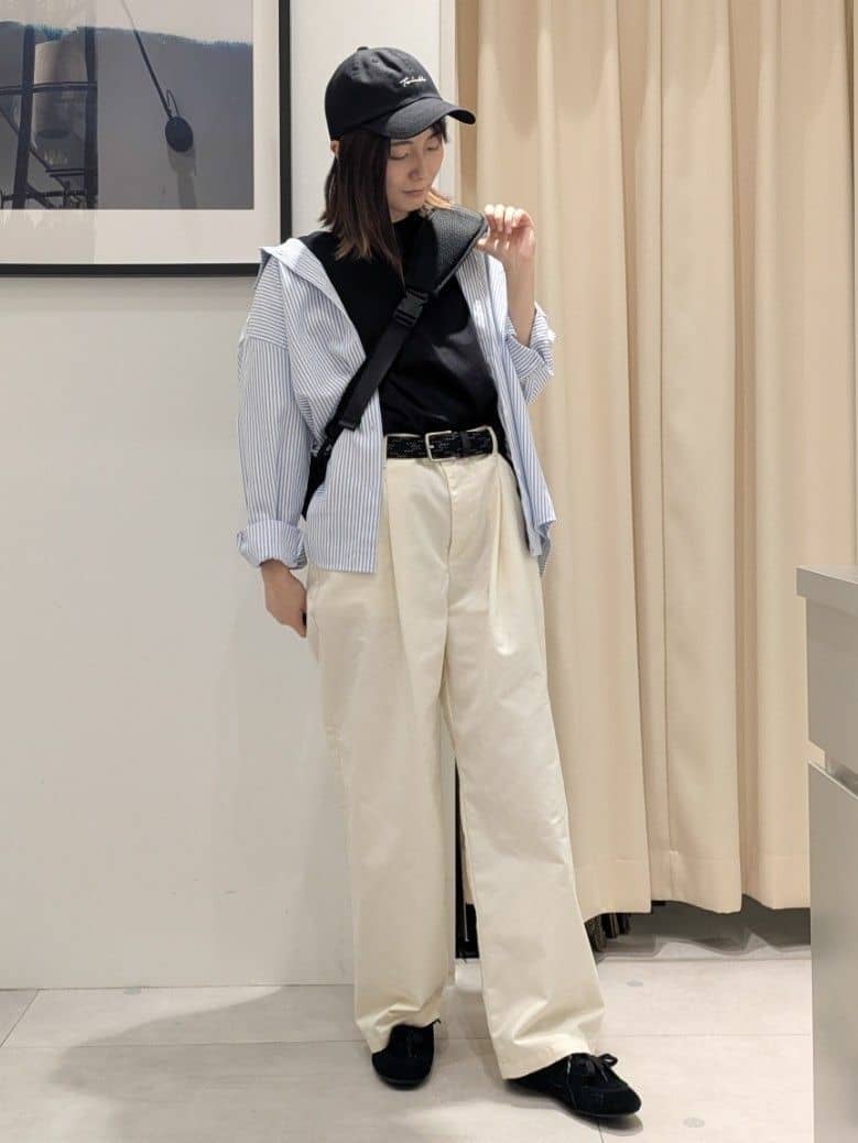 なめさんの「THE SHOP TK｜【POLO BCS 別注】ストライプOXシャツ」を使ったコーディネート