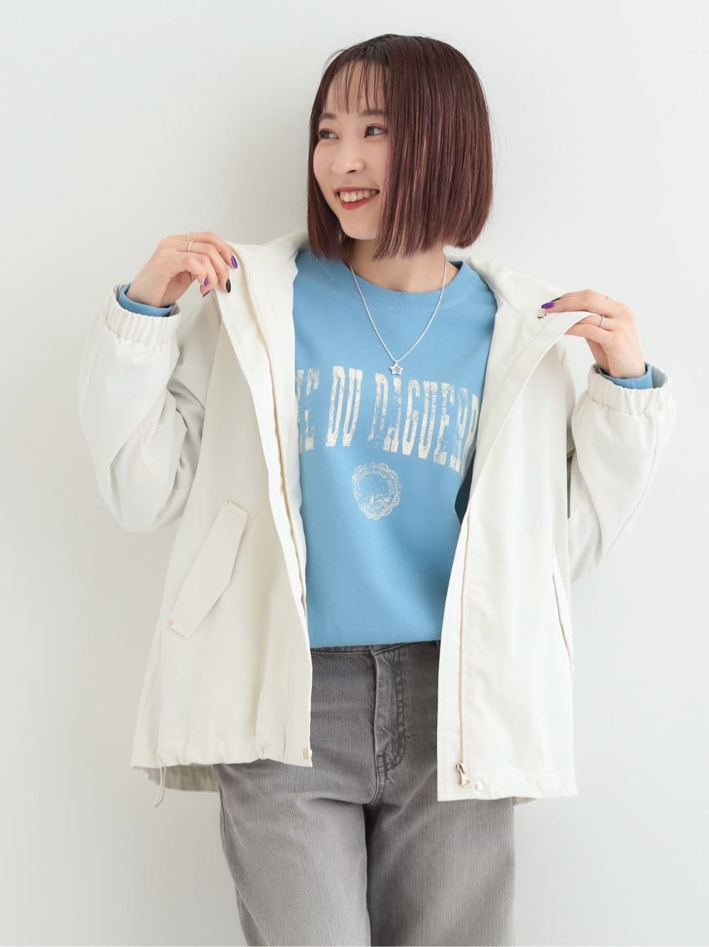 𝐜𝐡𝐢𝐤𝐚さんの「SHOO･LA･RUE｜【綿100%/洗濯機可/S-LL/選べる4柄】ゆるく決めたい日に プリントアソートスウェット」を使ったコーディネート